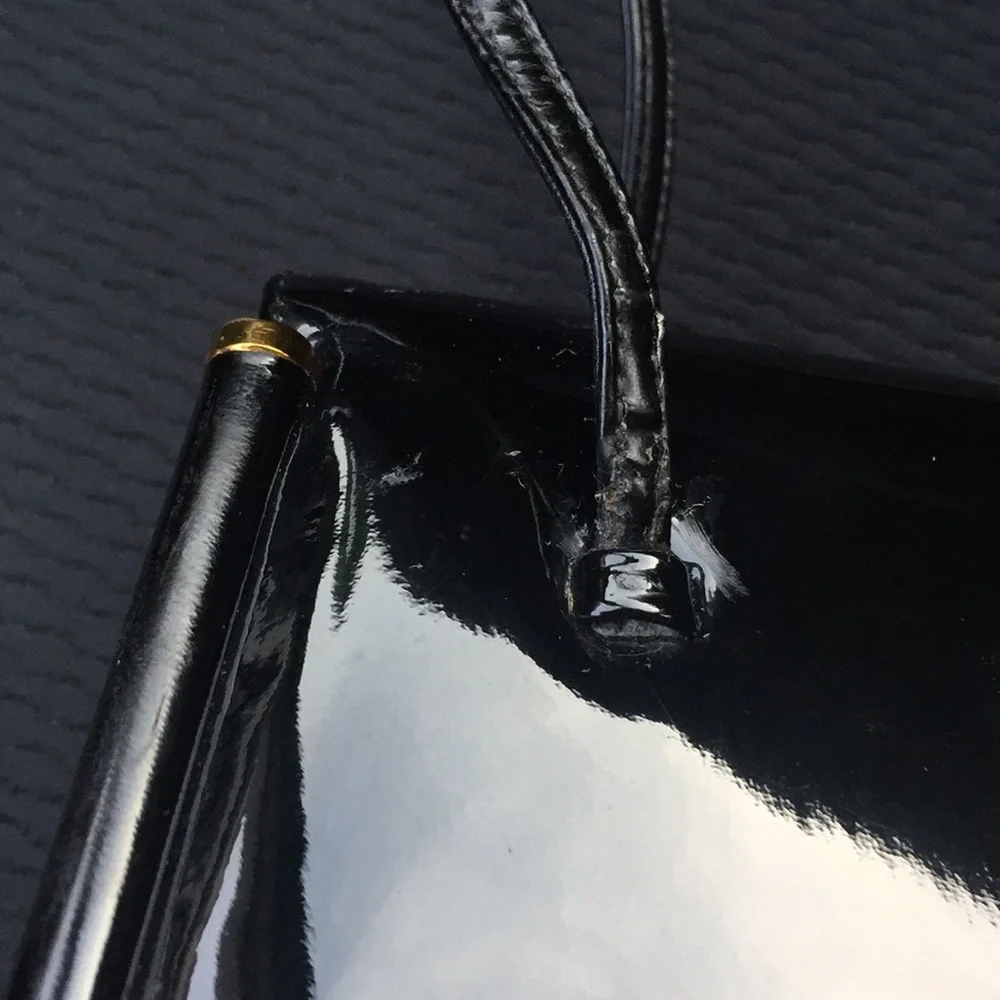 RARE! Judith Lieber vintage black patent purse